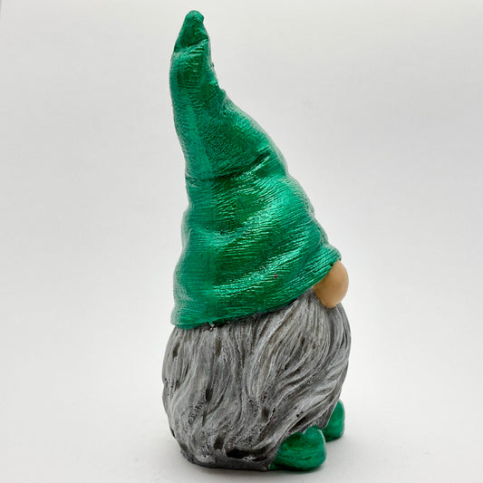 Hand painted Gonk statue with Metallic Green Hat