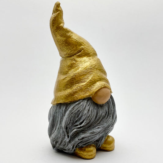 Hand painted Gonk statue with Metallic Gold Hat