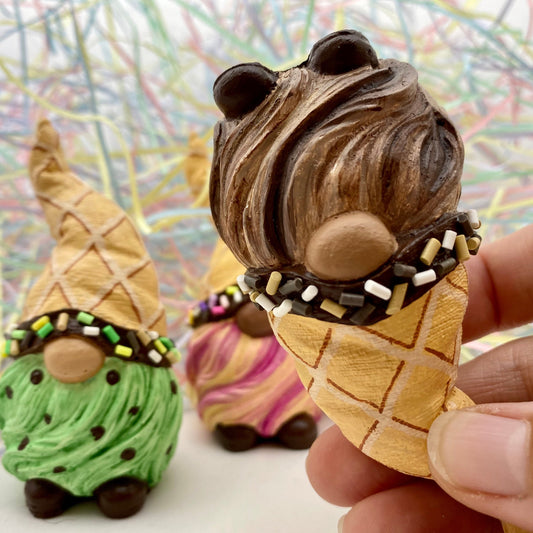 Gonk Statues Hand Painted to look like Ice Creams