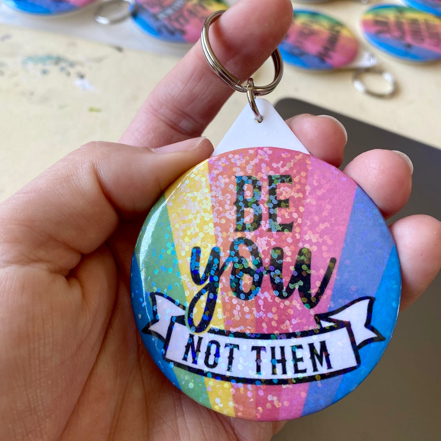 Sparkly Rainbow Keyring