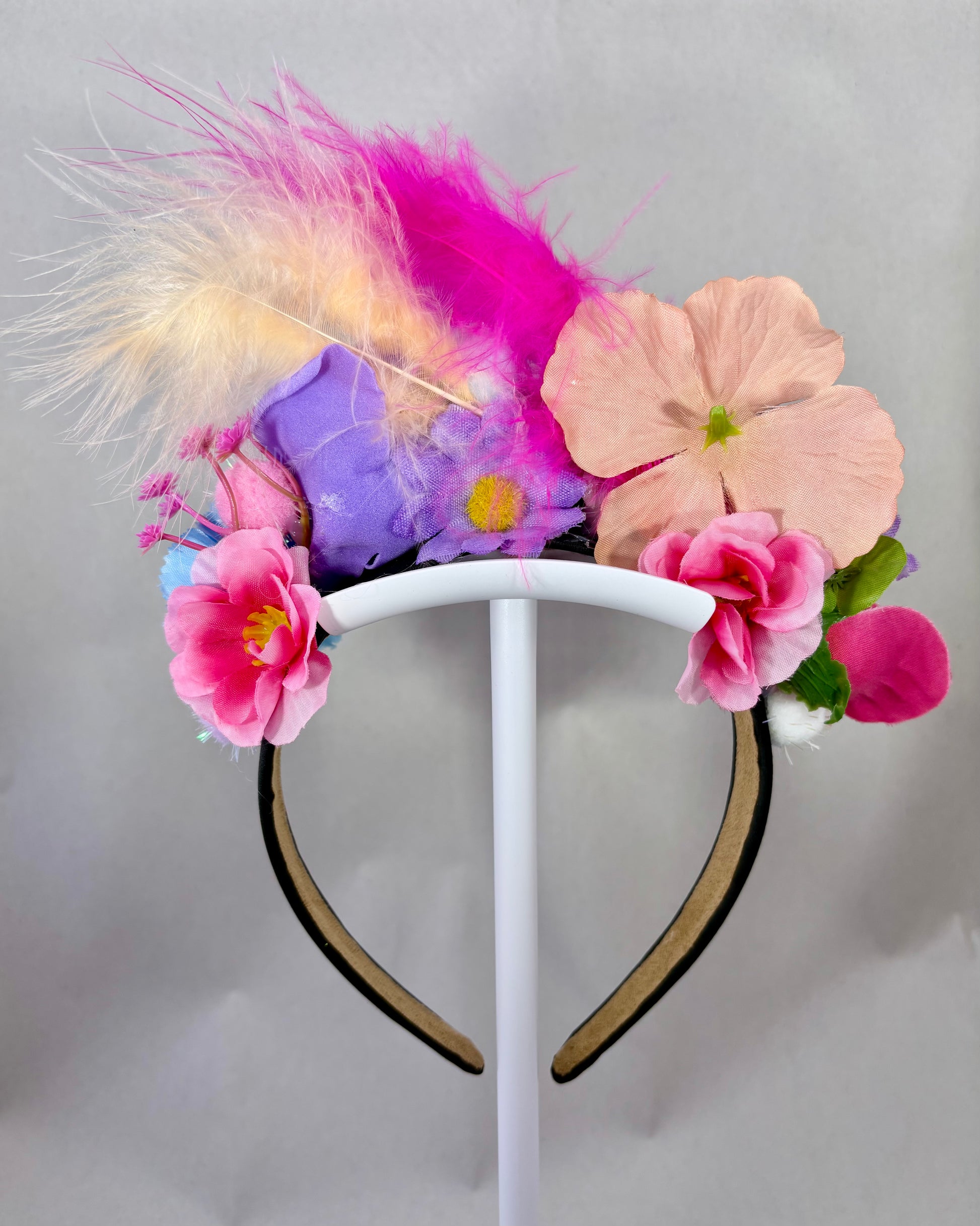 Back of Colourful headband with flowers