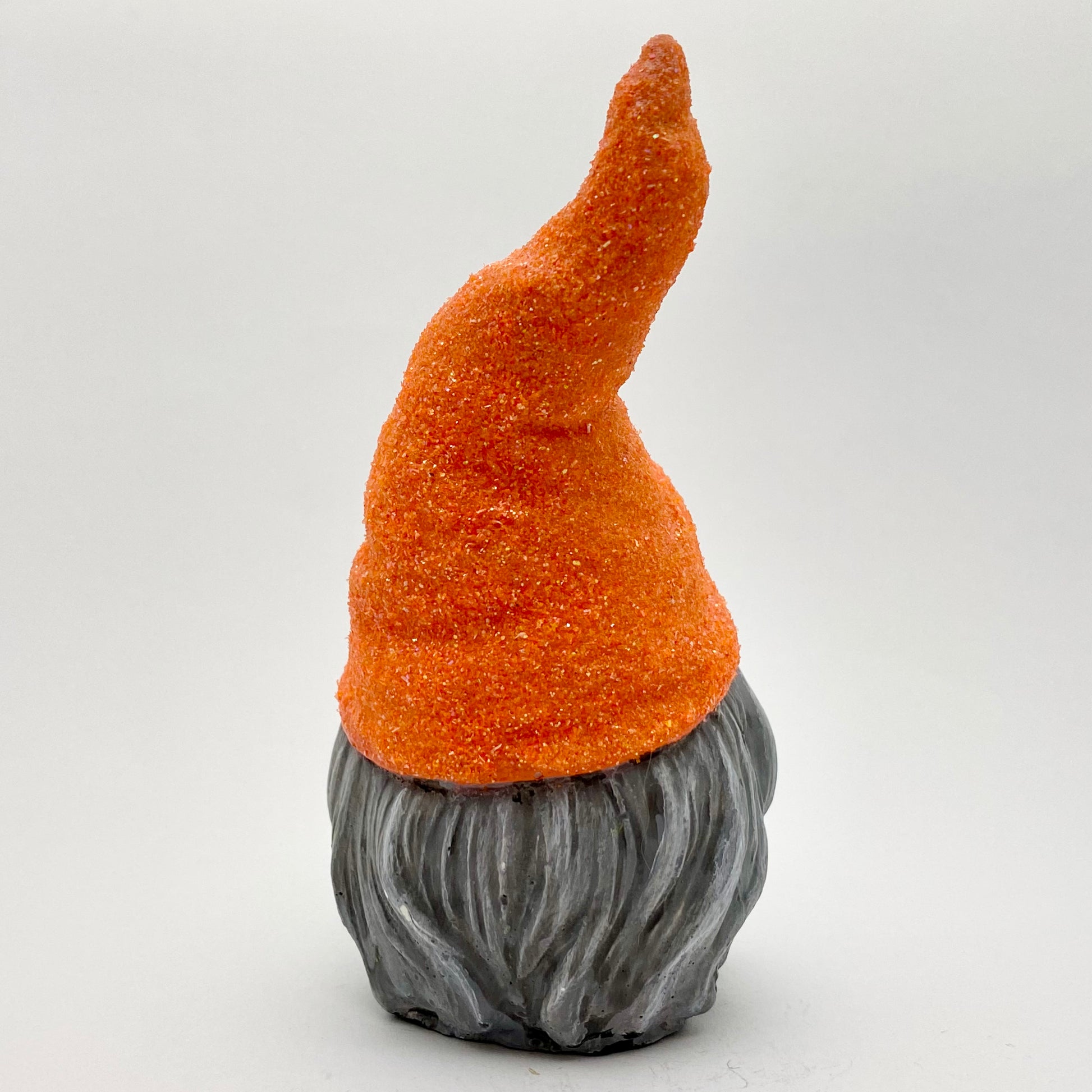 Hand painted Gonk statue with orange sparkly hat
