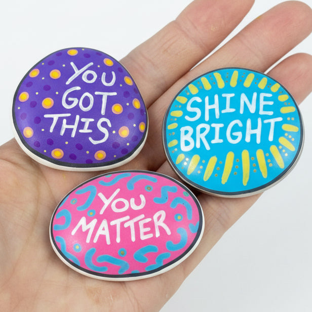 Small Pebble Humility Personalised Painted Affirmation/Kindness Ceramic Pebbles – McFloof