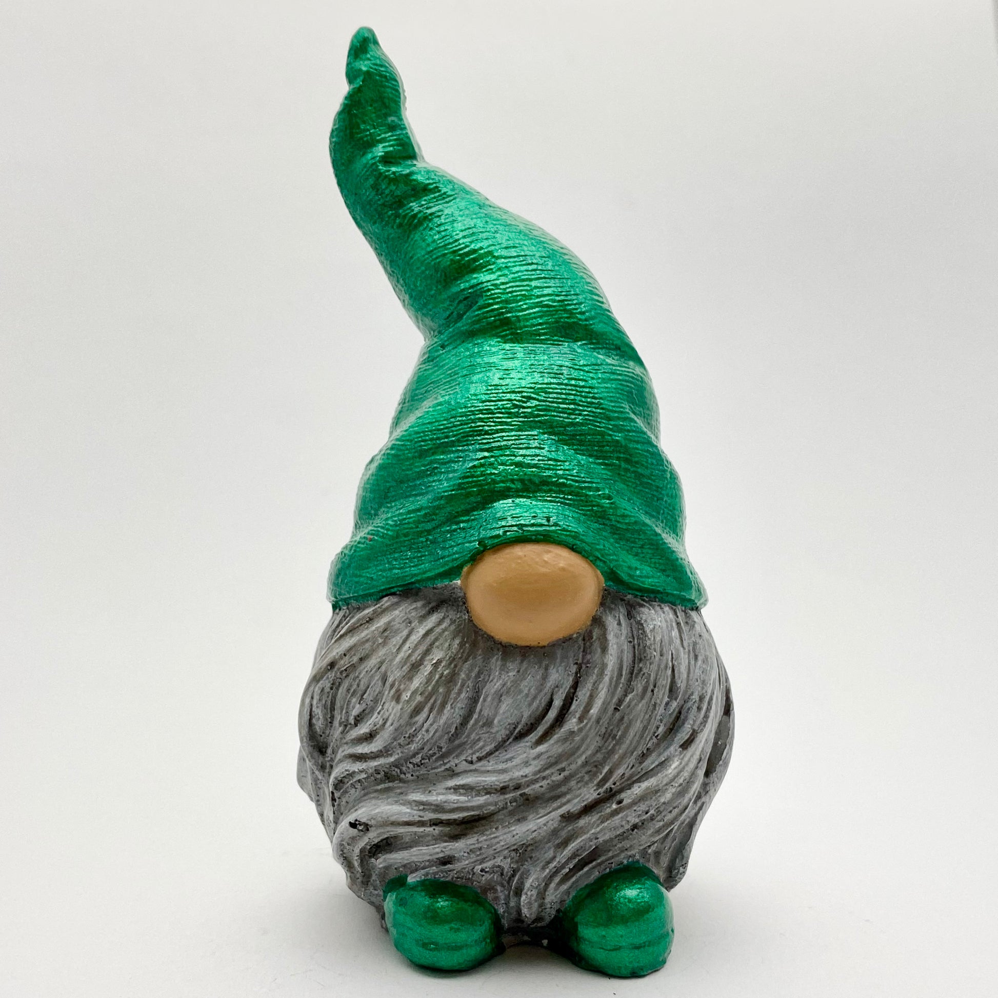 Hand painted Gonk statue with Metallic Green Hat
