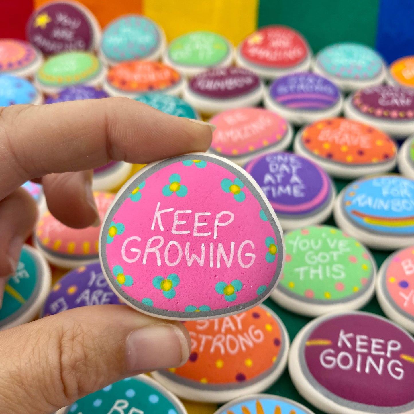 Small Pebble Humility Personalised Painted Affirmation/Kindness Ceramic Pebbles – McFloof Makes