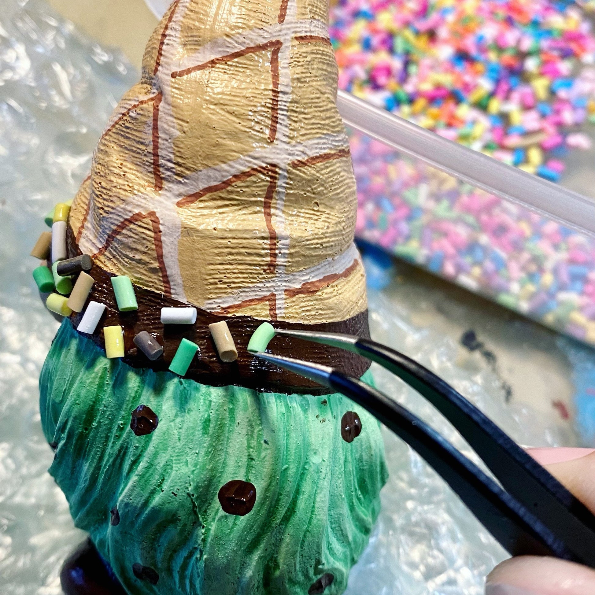 Gonk Statues Hand Painted to look like Ice Creams