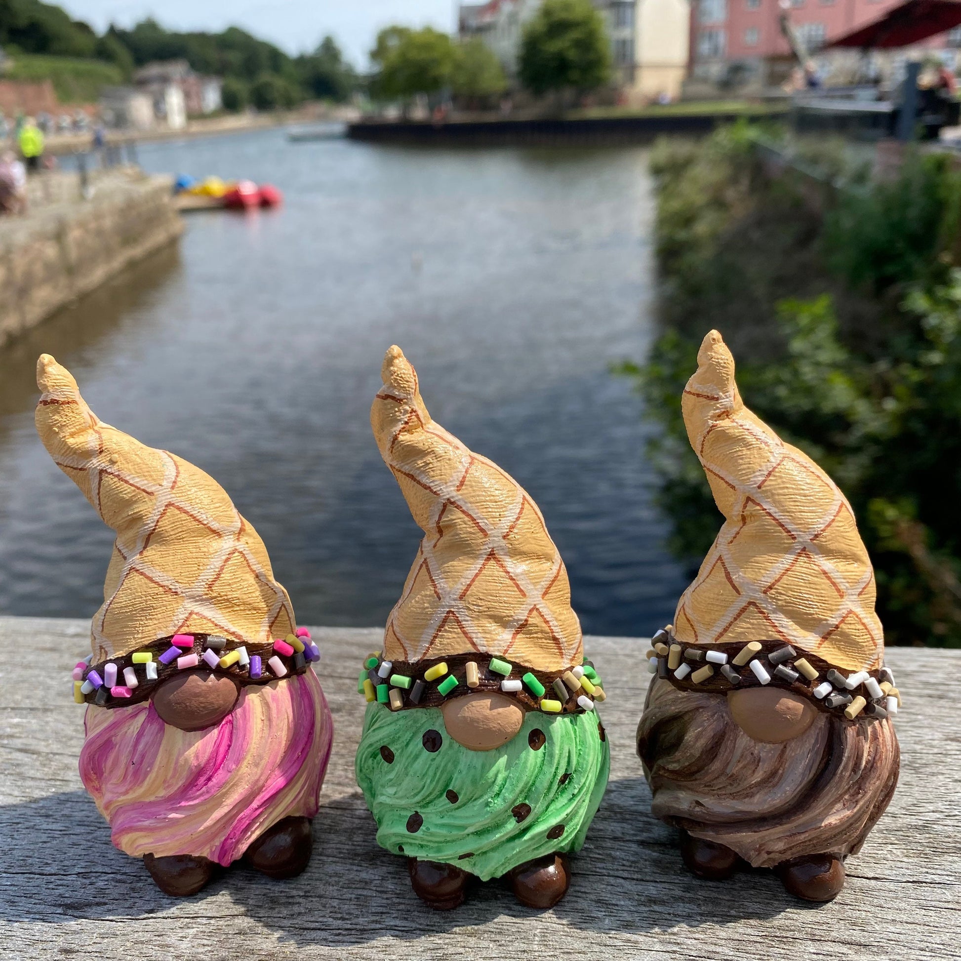 Gonk Statues Hand Painted to look like Ice Creams